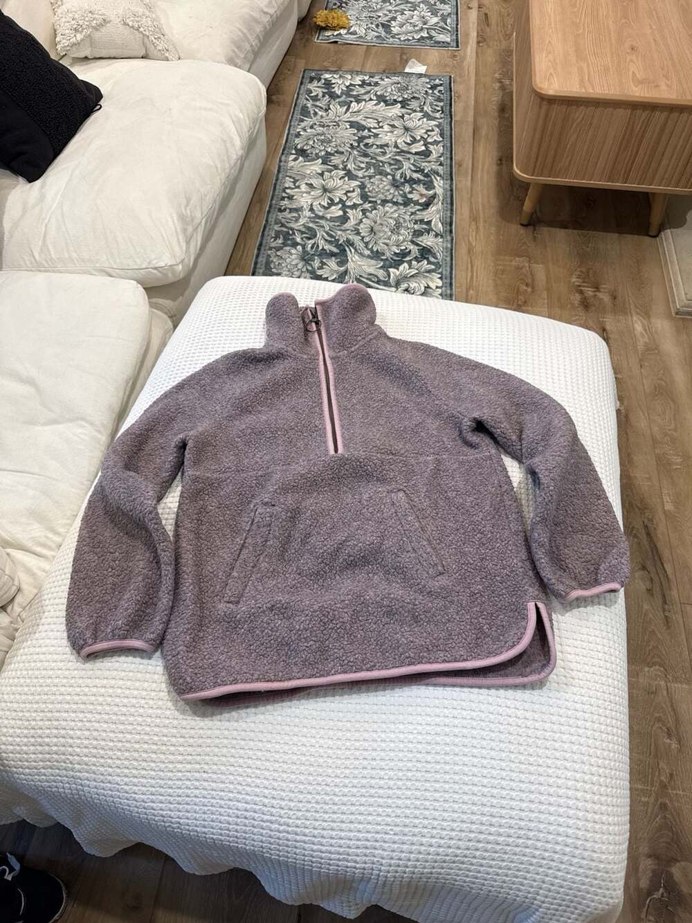 Madewell (Re)sourced Sherpa Half-Zip Pullover Sweatshirt Purple Size S
